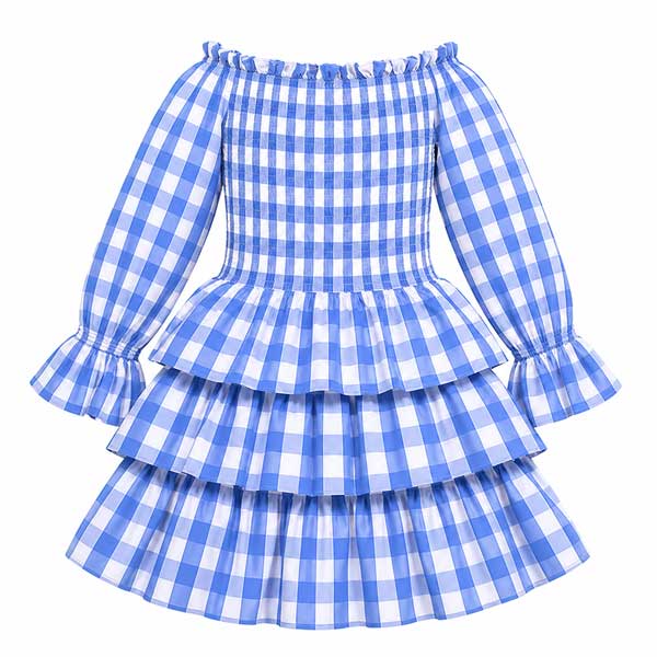 Vestido Luxmi Cuadros Azul- S