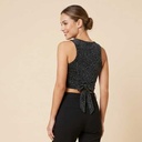 Crop Top Shein Negro Brillante- XS