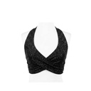 Crop Top Shein Negro Brillante- XS