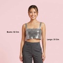 Crop Top Shein Plateado- XS