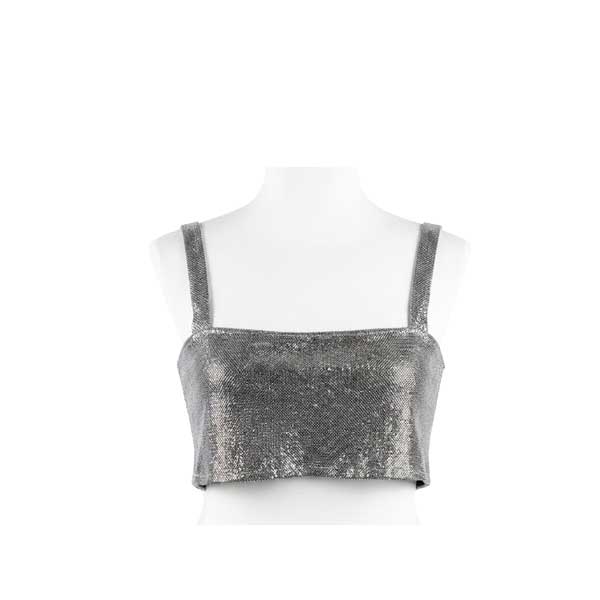 Crop Top Shein Plateado- XS
