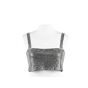 Crop Top Shein Plateado- XS