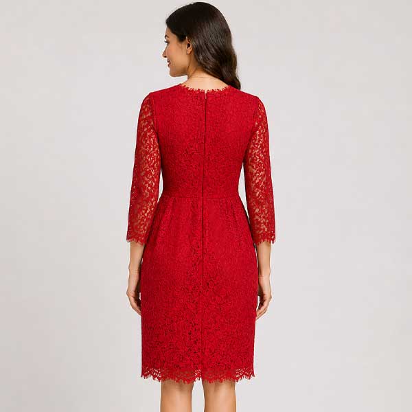 Vestido HyM Encaje Rojo- XS