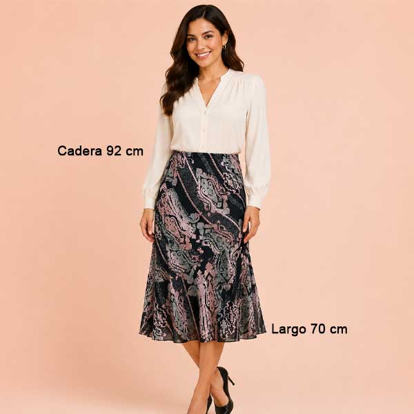Falda Manzana Estampado - M