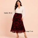 Falda Manzana Negro y Rojo- L