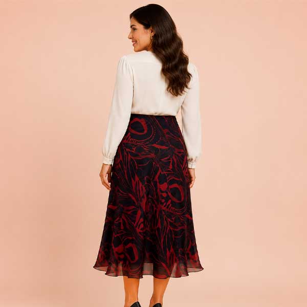Falda Manzana Negro y Rojo- L