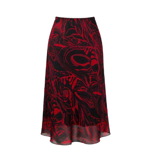 Falda Manzana Negro y Rojo- L
