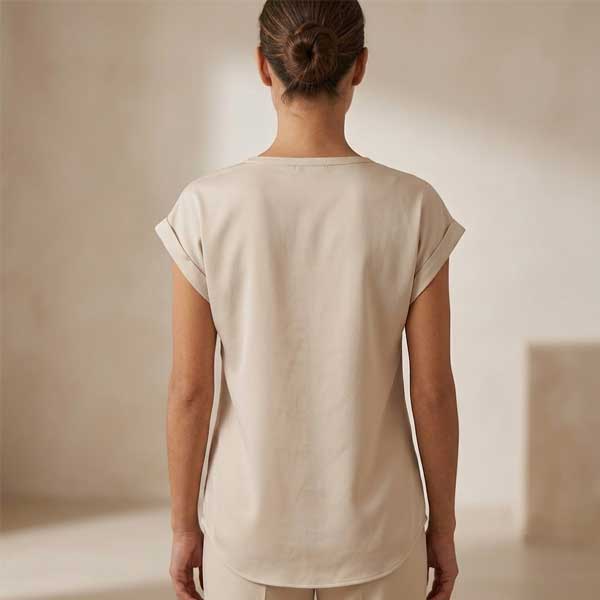 Blusa Express Beige y Amarillo Neon- L