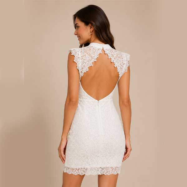Vestido HYFVE Encaje Blanco- L