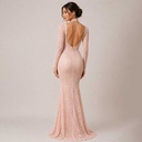 Vestido de Encaje Rosa- S