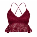 Top Forever21 Encaje Vinotinto- S