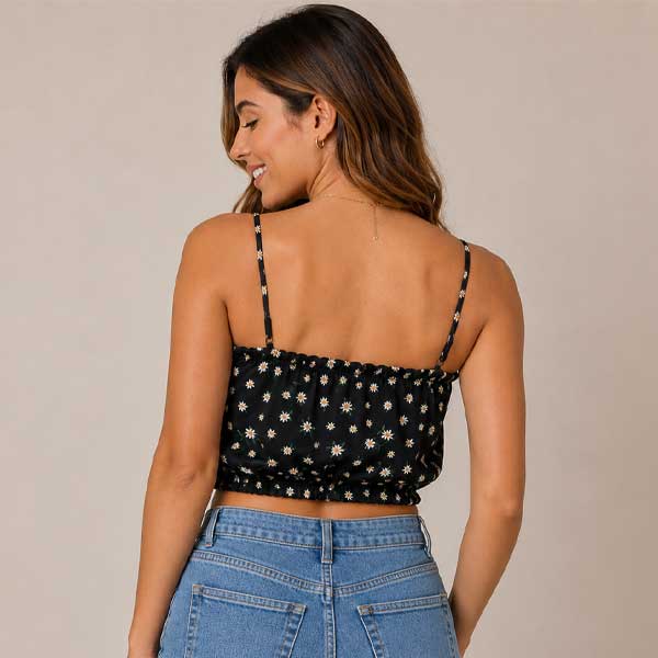 Crop Top Romwe Floral- S