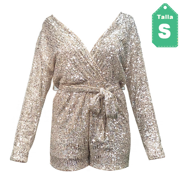 Jumper Venti6 Nude y Plateado- S