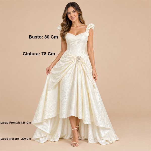 Vestido de Novia Marfil- S