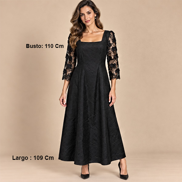 Vestido Negro de Encaje- L