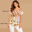 Blusa Zara Floral Nude- S