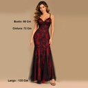 Vestido de Noche Estilo Gótico Glam- S 