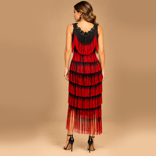 Vestido Fulvia Monti Rojo y Negro- M