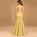 Vestido Largo de Fiesta Beige- S