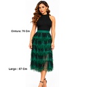 Falda Fulvia Monti Verde Cesped y Negro- S 