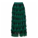 Falda Fulvia Monti Verde Cesped y Negro- S 