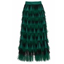Falda Fulvia Monti Verde Cesped y Negro- S 