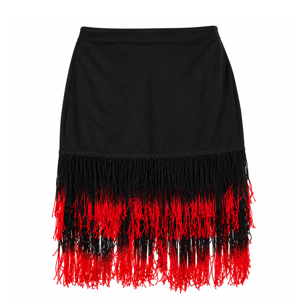 Falda Fulvia Monti Negro y Rojo- S