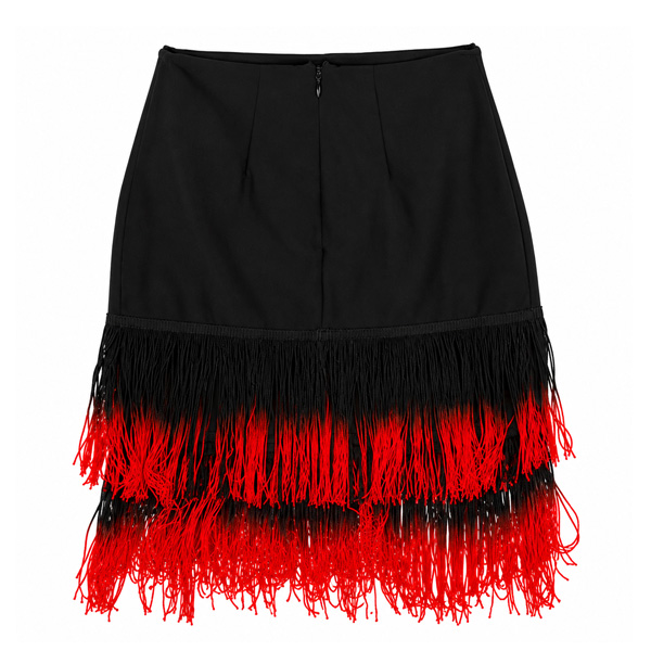 Falda Fulvia Monti Negro y Rojo- S