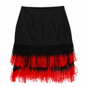 Falda Fulvia Monti Negro y Rojo- S