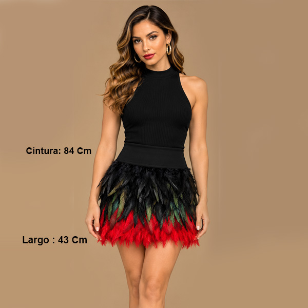 Falda Fulvia Monti Plumas- S