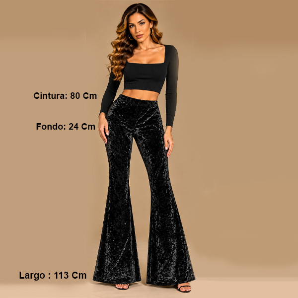 Pantalon Terciopelo Negro- M