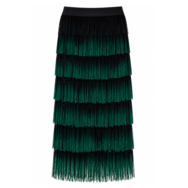 Falda Fulvia Monti Negro y Verde Cesped- S