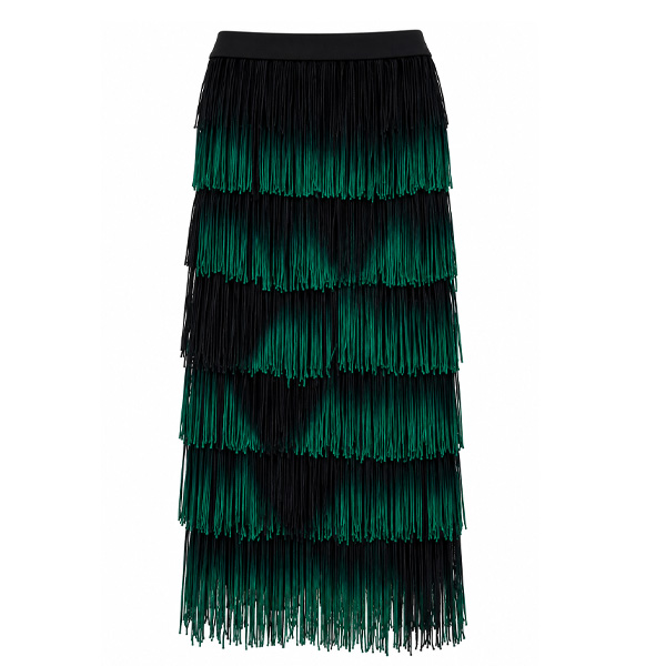 Falda Fulvia Monti Negro y Verde Cesped- S