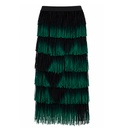 Falda Fulvia Monti Negro y Verde Cesped- S