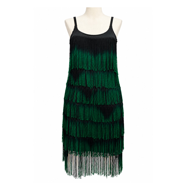 Vestido Fulvia Monti Negro y Verde Cesped- S 