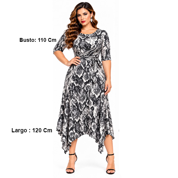 Vestido Fig and Flower Animal Print- L