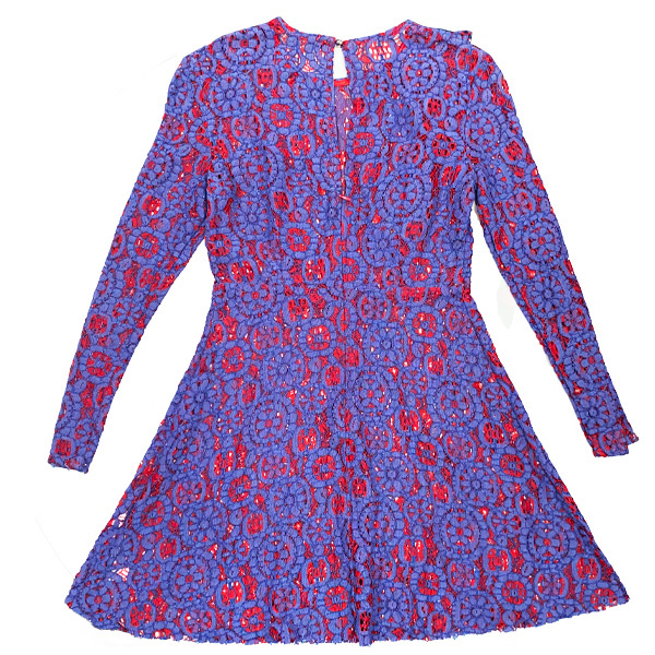 Vestido Aishop  Lila y Rojo- S