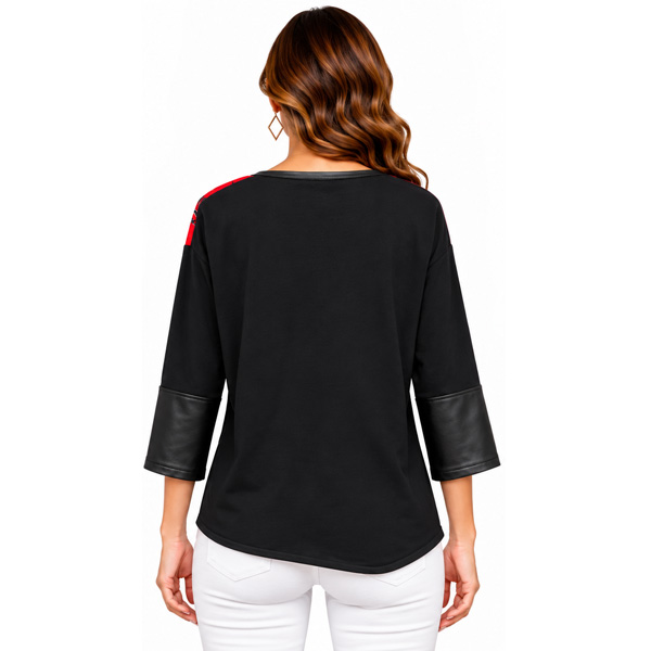 Sweater Fulvia Monti Rojo y Negro- L