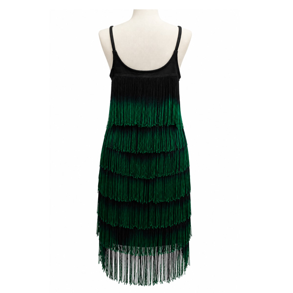 Vestido Fulvia Monti Negro y Verde Cesped- S 