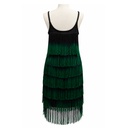 Vestido Fulvia Monti Negro y Verde Cesped- S 