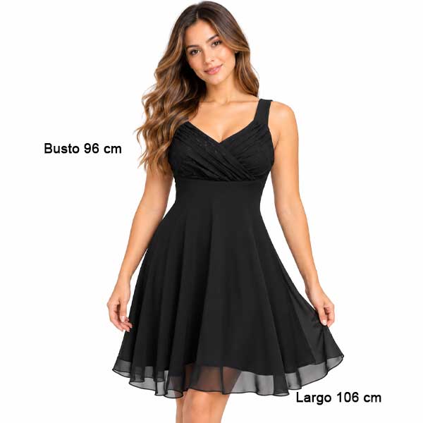 Vestido Evan Picone Negro- M