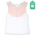 Blusa Forever21 Nude y Blanco- M