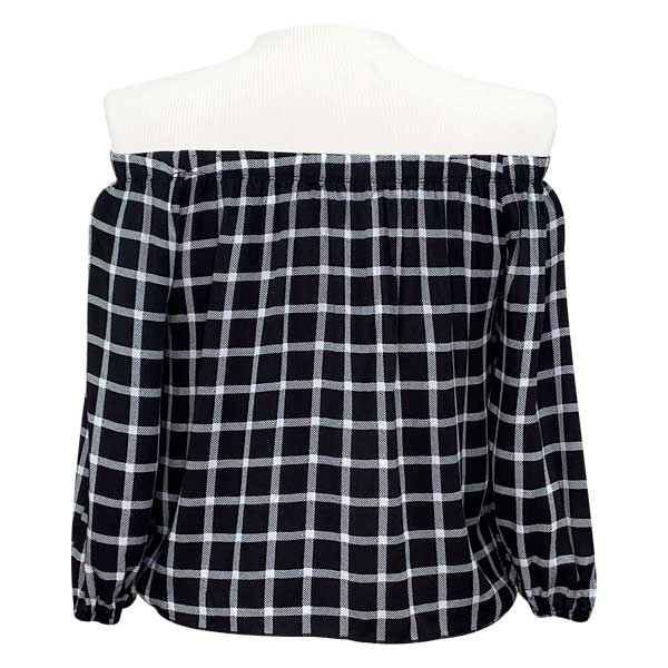 Blusa Cuadros Negro y Blanco- M