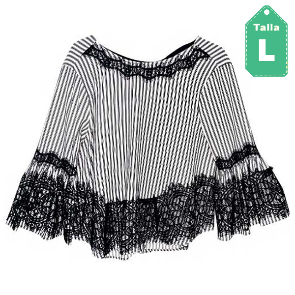 Blusa Zara Lineas- L