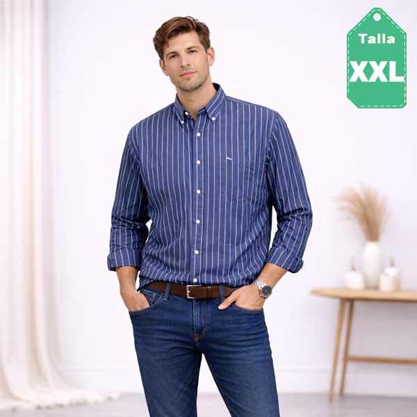 Camisa Abercrombie Azul- XXL