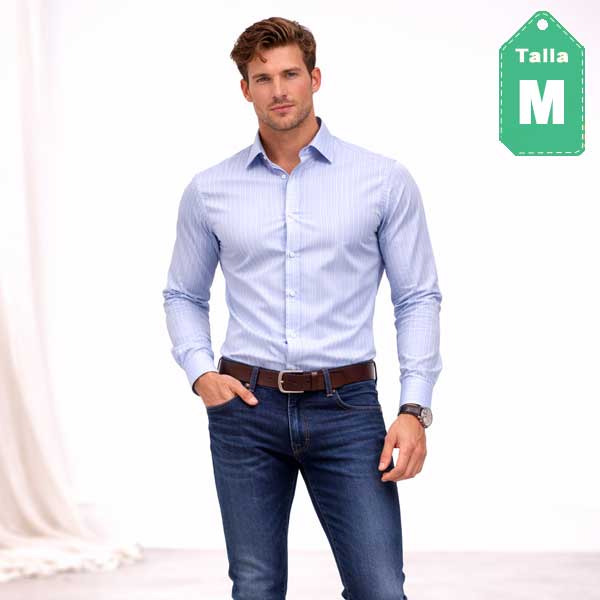 Camisa Armani Exchange Celeste- M