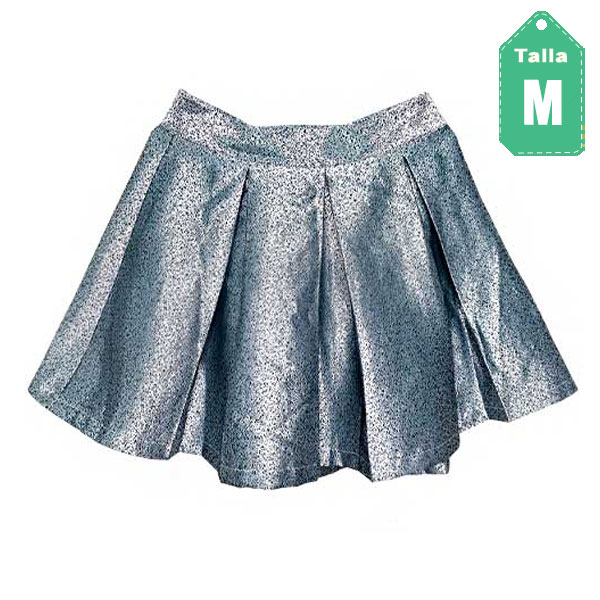 Falda Forever21 Plateado- M