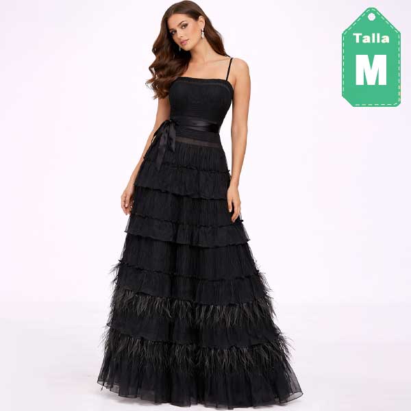 Vestido BCBGMAXZARIA Plumas de Ganso Negro- M