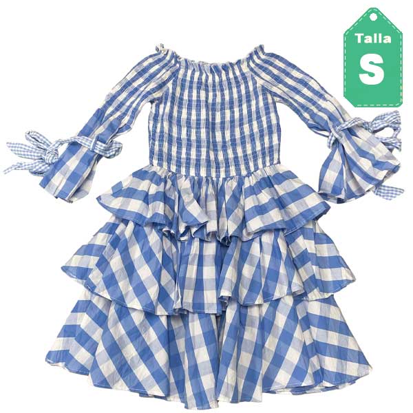 Vestido Luxmi Cuadros Azul- S