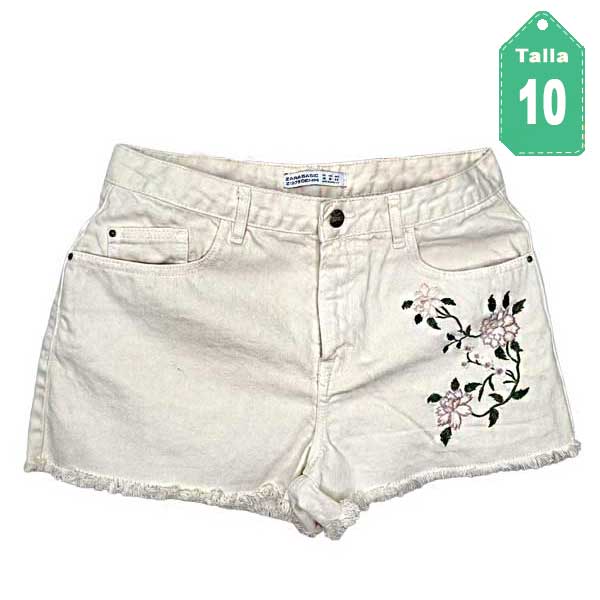 Short Zara Blanco Hueso- M